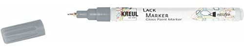 KREUL 47421 - Lackmarker extrafine, silber, Strichstärke ca. 0,8 mm, Feinspitze für filigrane Ausarbeitungen, zum Gestalten, Beschriften und Verzieren von kleinen, originellen Geschenken