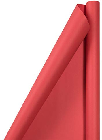 JAM Paper Gift Wrap - Matte Wrapping Paper - 25 Sq Ft (30 in x 10 Ft) - Matte Red - Roll Sold Individually