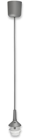 REV Schnurpendelfassung, Lampenaufhängung E27, Länge 70cm, chrom