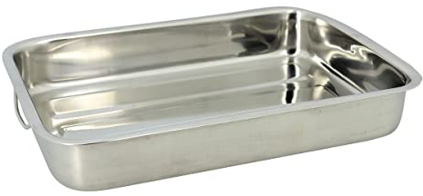 MENASTYL - Plat à four inox de qualité Harry 40x28 cm de forme rectangle avec poignées en acier inoxydable rabattables - 4615222
