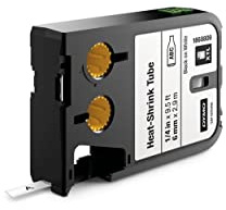 Dymo 1868809 - Tubo retráctil adecuado para XTL, 6 mm x 5.5 m, color negro y blanco