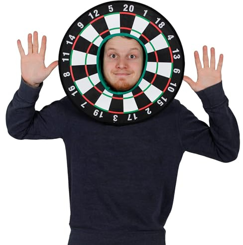 I LOVE FANCY DRESS DARTSCHEIBE KOSTÜM Hut Unisex DARTSCHEIBE NEUHEIT Sport-Accessoire MIT AUFGESETZTER Kapuze PERFEKT FÜR JUNGGESELLENABSCHIEDE, KNEIPENTOUREN + SPORTVERANSTALTUNGEN