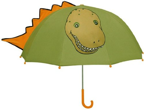 alles-meine.de GmbH 3-D Dinosaurier Schirm - Kinderschirm Kinder Stockschirm/Regenschirm Dino Saurier Dinos - Kinderregenschirm für Mädchen & Jungen