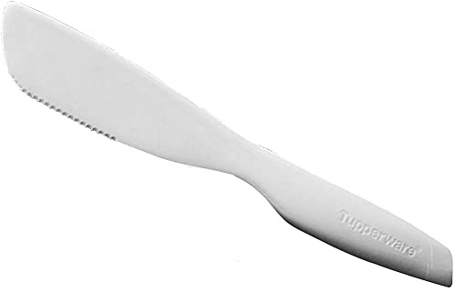 Tupperware Schneidemesser Messer aus Kunstoff groß weiß breit Käsemesser