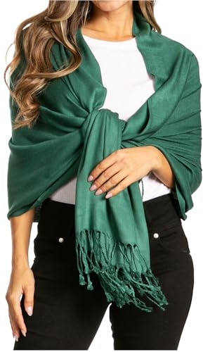 Sakkas 78 x 28 Eco-Friendly Bamboo Rayon Soft Solid Pashmina Schal/Stola (12+ Solid Farben)