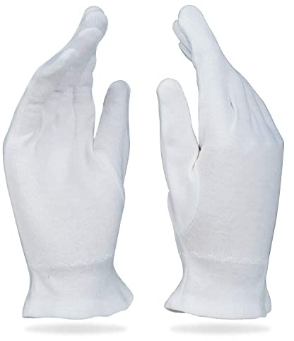 Beauty Care Wear Mittlere Weiße Baumwollhandschuhe Gegen Ekzeme, Trockene Haut & Zur Feuchtigkeitsspendende - 20 Handschuhe