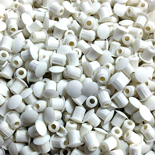 Pack of 50 White Plastic 5mm Kitchen Cabinet Hole covers Caps