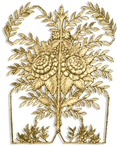 Kunze Blumen Gebinde Bouquet, Dresdner Pappe, Gold