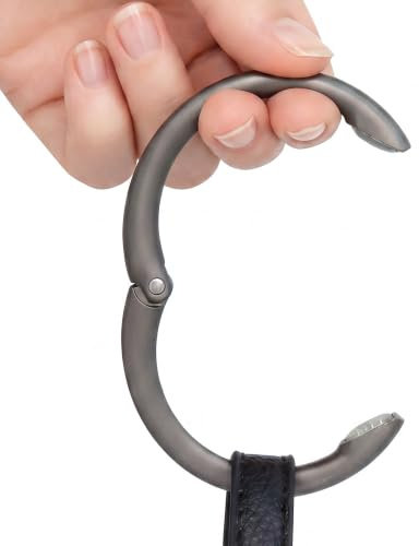 Clipa Bag Hanger, Matte Hematite PVD |The Ring that Opens into a Purse Hook | Holds 33 lbs, Needs only 1/2 to Hang a Bag, Easy to Use with One Hand, PVD Ceramic Forever Finish, 3yr Warranty