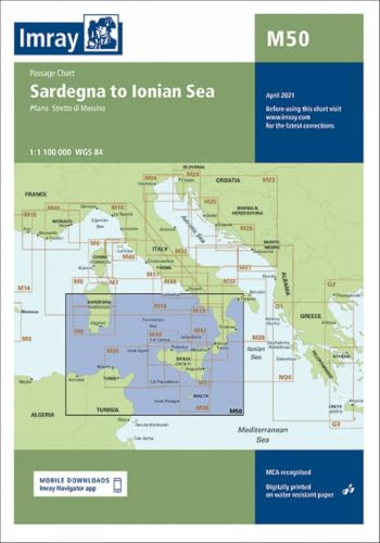 M50 Sardegna to Ionian Sea, Imray Chart: 1:1.100.000 (M Series)