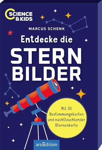 Science & Kids – Entdecke die Sternbilder: Mit 30 Bestimmungskarten und nachtleuchtender Sternenkarte | Sternbilder-Kartenbox für Astronomie-Fans ab 10 Jahren