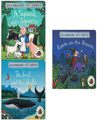 Snail and the whale, a squash and a squeeze and room on the broom 3 books collection set