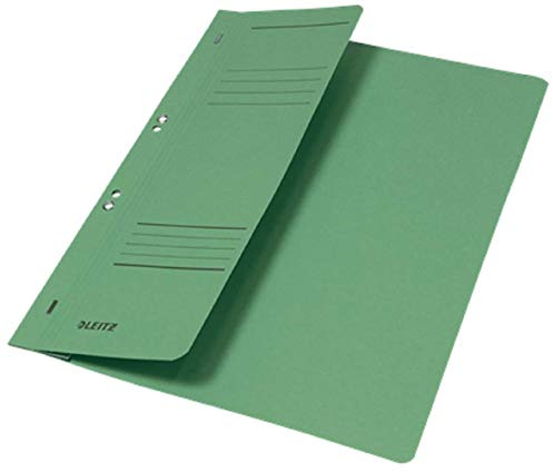 Esselte Leitz Hole Punched Folders 1/2 Front Cover-A4–Manila Cardboard-Green