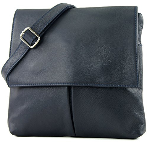 modamoda de T63 Damen Nappaleder Umhängetasche Schultertasche, handmade in Italy