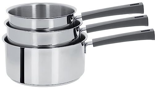 CRISTEL - S3CMG - Série de 3 Casseroles INOX 16-18-20cm - Collection Mutine