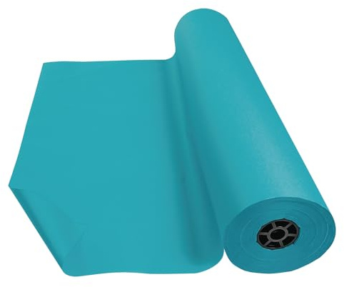 Colorations Arts and Crafts Paper Roll - 36 x 1000', Aqua, Dual Surface, Markers, Finger Paints, Painting, Watercolors, Acrylic Paints, Wall Art, Bulletin Board Paper, Kids Crafts (Item # DSLB)