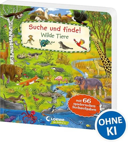 Suche und finde! - Wilde Tiere: Lustiges Pappbilderbuch für Kinder ab 2 Jahren - Wimmelbuch zum Suchen und Entdecken