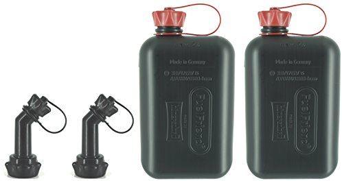 FuelFriend®-BIG max. 2,0 Liter - Klein-Benzinkanister Mini-Reservekanister mit UN-Zulassung + verschließbares Auslaufrohr - im Doppelpack