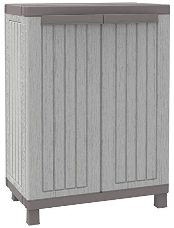 Terry, C-Wood 680, Armadietto da Interno Esterno a 2 Ante Effetto Legno, 1 Ripiano Regolabile. Materiale: Plastica, Dimensioni: 68 x 39 x 91.5 cm