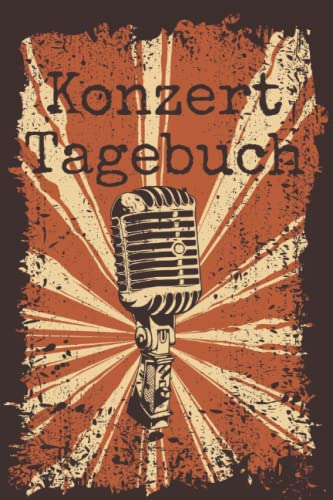 Konzert Tagebuch: Notizbuch mit Vordruck zum Festhalten der Konzerterlebnisse I Motiv: Mikrofon