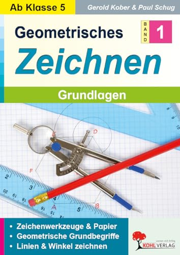 Geometrisches Zeichnen Grundlagen Mathematik Klasse 5 6 | Zirkel Geodreieck Winkel Linien | Kopiervorlagen Übungen mit Lösungen | Sekundarstufe I ... Grundbegriffe - Linien und Winkel zeichnen