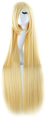 MapofBeauty 100 cm Lange Damen Cosplay Straight Cosplay Perücke, Blond | 40 Zoll Perücke, Einzigartige