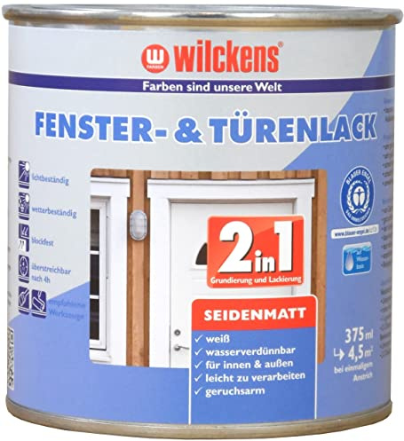 Wilckens 2in1 Fenster- & Türenlack seidenmatt, 375 ml, Weiß