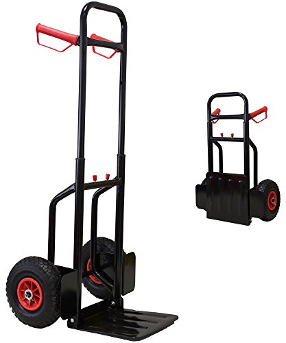 Grafner Sackkarre klappbar und ausziehbar, Belastbarkeit 200kg, Luftbereifung, Haltegriffe und Radschutz, solide Stahl-Ausführung, Stapelkarre Transportkarre Transportwagen