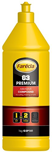 Farécla G3 Premium Abrasive Compound 1L (G3P101) – Medium to High Cut Liquid Compound for All Paint Types, Removes P1500 Marks, Swirl-Free Finish, Suitable for Cut and Finish Stages, Silicone-Free