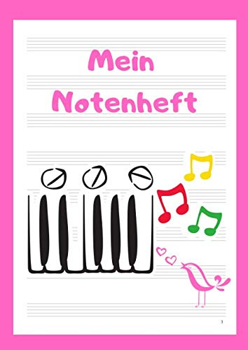 Notenheft für Kinder A4: Mein Notenheft für Kinder und Anfänger Din A4, 110 Seiten, 8 Notensysteme pro Seite, große Lineatur