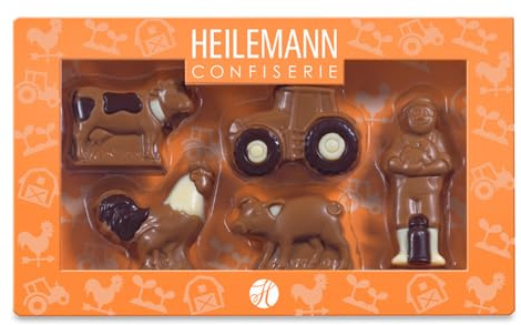 Heilemann Bauernhof Schokoladen-Figuren Geschenkpackung Vollmilch Schokolade, 100 g