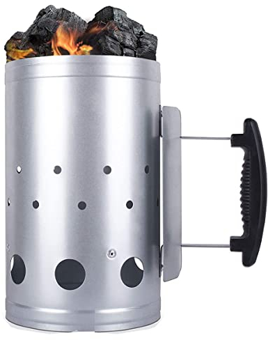 Almineez Charcoal Chimney Starter BBQ Grill Lighter Barbecue Fire Starter Grilling for BBQ Charcoal Grill Briquette Quick Start Coal Fire Starter Chimney for Outdoor Barbeque Grills Kit