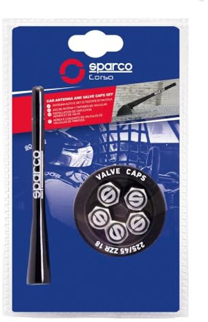 SPARCO Antenne BK + 5 Ventilkappen, 11 x 0.4 x 0.4 cm