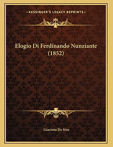Elogio Di Ferdinando Nunziante (1852)
