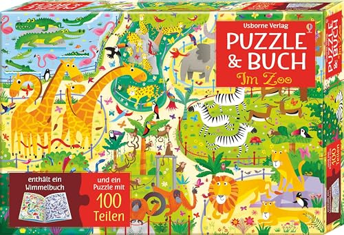 Puzzle & Buch: Im Zoo. 100 Teile