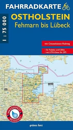 Fahrradkarte Ostholstein, Fehmarn bis Lübeck: Mit Ostseeküsten-Radweg. Maßstab 1:75.000. Wasser- und reißfest. (Fahrradkarten)