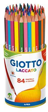 GIOTTO Laccato - Barattolo Da 84 Matite A Pastello Colorate, 3.3 mm, Colori Assortiti