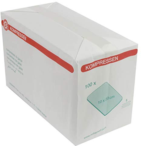 Kompressen 1000 Stück (10 x 100) 8-fach verschiedene Größen von Noba Verbandmittel (10 x 20 cm)
