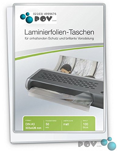 POV® Laminierfolien A3 (303 x 426 mm), 2 x 50 mic, matt, Verpackungseinheit: 100 Stück