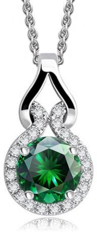 Crystalline Azuria Damen 18ct Weiß Vergoldet Rund Zirkonia Kristalle Halskette Anhänger für Damen und Mädchen