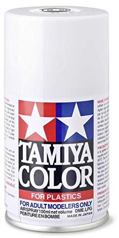 TAMIYA 85026 TS-26 Weiss glänzend 100ml - Sprühfarbe für Plastikmodellbau, Modellbau und Bastelzubehör, Sprühfarbe für den Modellbau