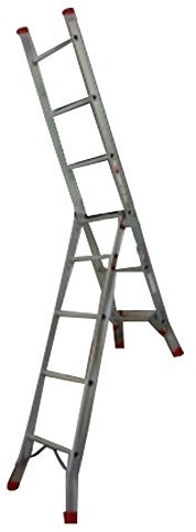 BPS 3 Way Combination Ladder | Extension Ladder | 95kg Weight Rating | Alloy Steel, Aluminium | Anti Slip, Extendable, Foldable