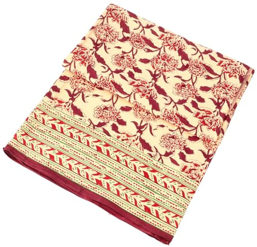 Blockdruck Tagesdecke, Bett & Sofaüberwurf, Design 19, Single 150*200 cm | 100% Baumwolle, handgefertigt, traditioneller Blockdruck, vielseitig einsetzbar, dekorativ