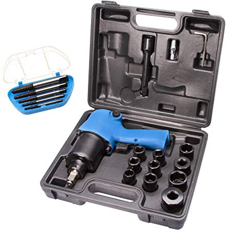 otgerlensker products Clé à choc pneumatiques 1/2 550 Nm avec 10 douilles + 5 extracteurs de vis