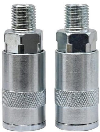 Dapetz ® 2PC Air Line Hose Connector 1/4 BSP Male Thread Quick Release Airline Hose Compressor Connector Fitting Coupler Set