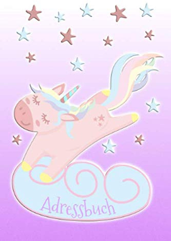 Adressbuch: Kleines Adressheft mit Geburtstagskalender und Platz für Notizen I Motiv: Einhorn