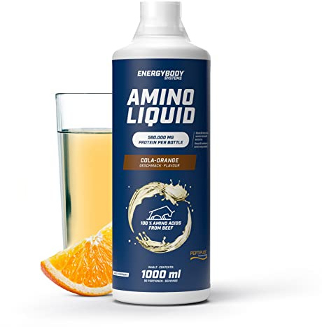 Energybody Amino Liquid Cola-Orange 1 L, Aminosäuren flüssig | aus Protein Hydrolysat, Liquid Aminos, bioaktive Kollagenpeptide, für Muskel- & Sehnenstrukturen