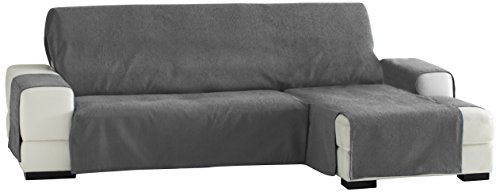 Eysa-Zoco Praktische Sofabezüge, Chaise Longue 240 cm, Rechte Vorderansicht, Farbe Grau