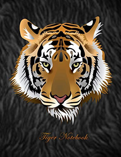 Tiger Notebook: Journal/ Notebook with Blank Pages - 100 Sheet, Cover Style, Tiger Notebook, Size 8.5 x 11, Unrolled Notebook / Glossy Cover