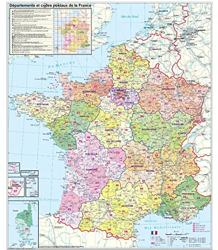 Frankreich Postleitzahlenkarte